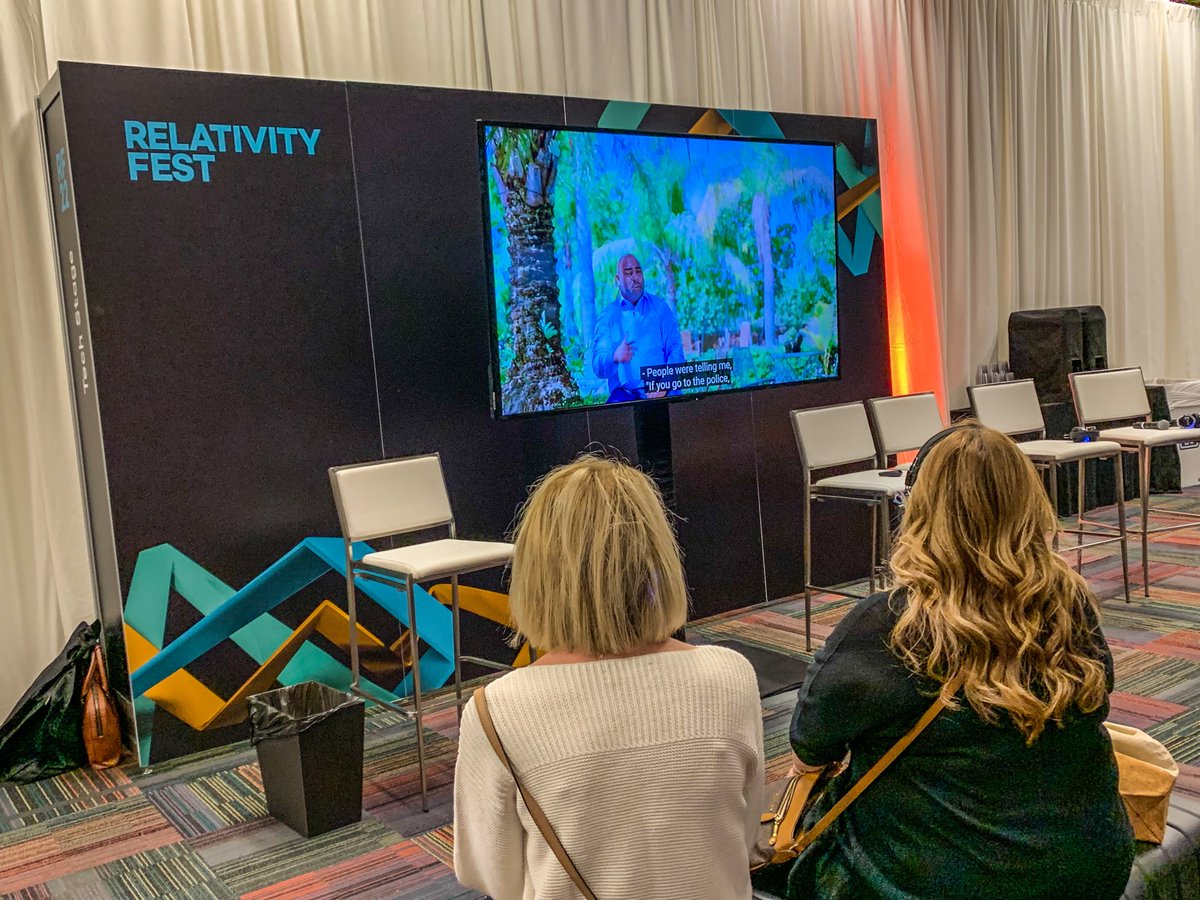 RelativityHQ's tweet photo. โSilentโ screening of #OnTheMerits: Labor Trafficking on the #RelativityFest Tech Stage - followed by Q&A with @TraffickingInst & @ExigerLLC. https://t.co/oLJFqHCL6j
