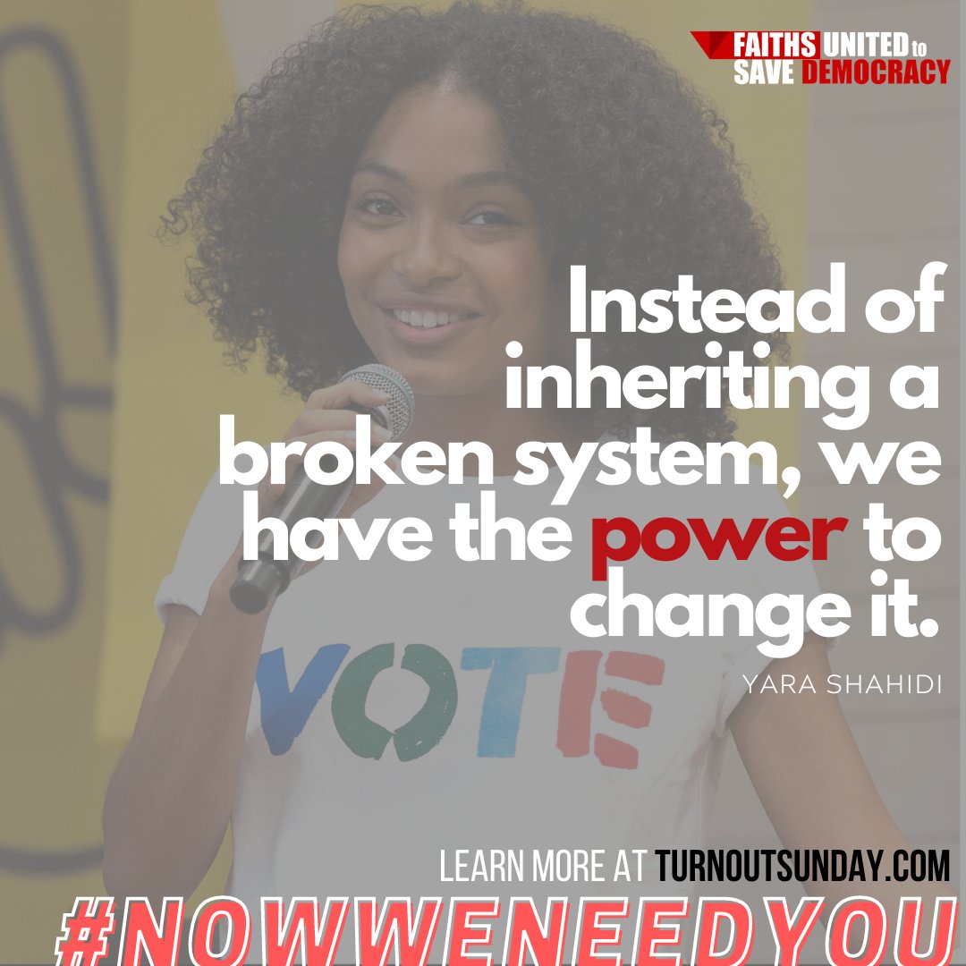 williamsskinner's tweet photo. "Instead of inheriting a broken system, we have the power to change it." - Yara Shahidi
Young Faith Leaders, help make sure the voices of your generation are heard and every vote is counted. Sign up to serve as a #PollChaplain at https://t.co/wgYY7mRL7l. https://t.co/C41GLYGi4J