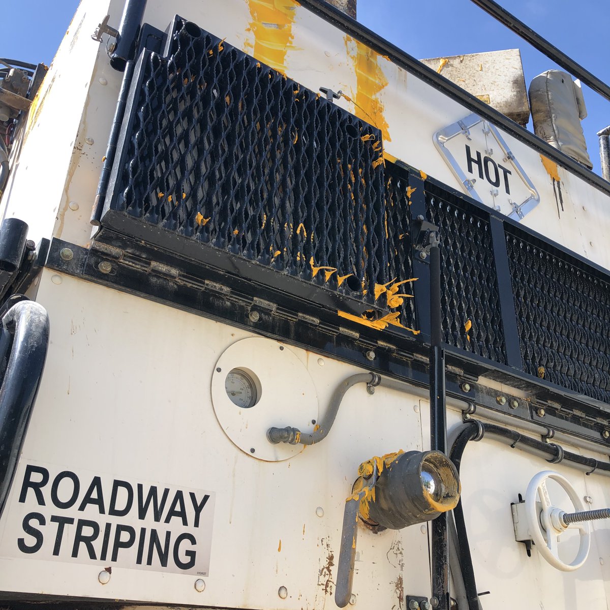 TimeStriping's tweet photo. The weather is cooler but that won't stop us at Time Striping at keeping your road markings and stripes looking good and fresh! Our thermo-plaster trucks likes to act as a heater during this time. 😂
#AFSBusinessSolutions #WorkforceSupport #AnsweringServices #WeCanAnswerThat https://t.co/kSZjdslxVB
