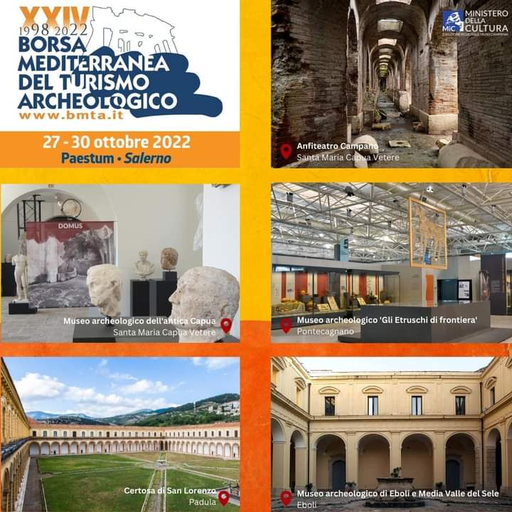 #BMTA #BMTA2022 #MiCBMTA2022 
Le attività di valorizzazione della Via Appia, promosse lungo il tratto campano dalla DrmCam con Antica Capua Circuito Archeologico, protagoniste dello stand del Ministero della Cultura e del workshop di domani alla Borsa del Turismo.

Non mancate!