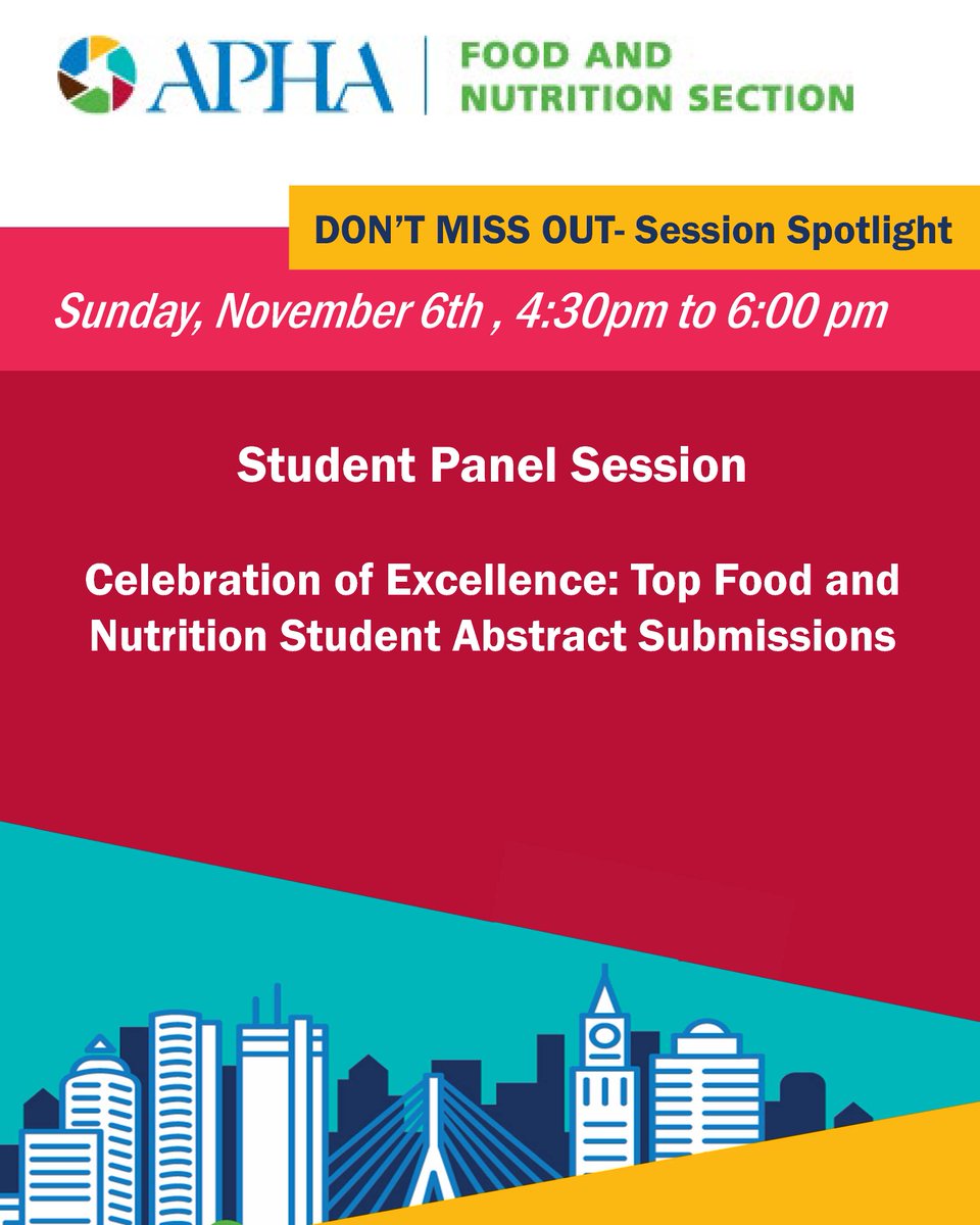 See our Food and Nutrition Section students in action at our Student Panel Session! This session celebrates top student abstract submissions at the 2022 APHA meeting. #FNAPHA2022, #APHA2022, #APHAFood, #Nutrition
bit.ly/APHA2022_FN_21…