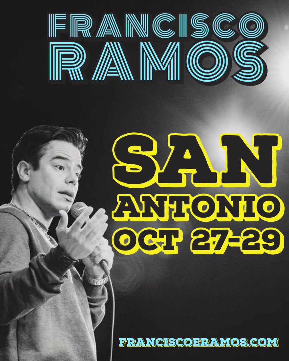 FranciscoRamos's tweet image. 🚨 SAN ANTONIO! Starting tonight to Saturday / Let’s get 😛 this Halloween weekend 🎃 @SanAntonioLOL 

Tickets: FRANCISCOERAMOS.com

#sanantonio #comedy #standup #sanantoniotexas #sanantonioliving #sanantoniolife