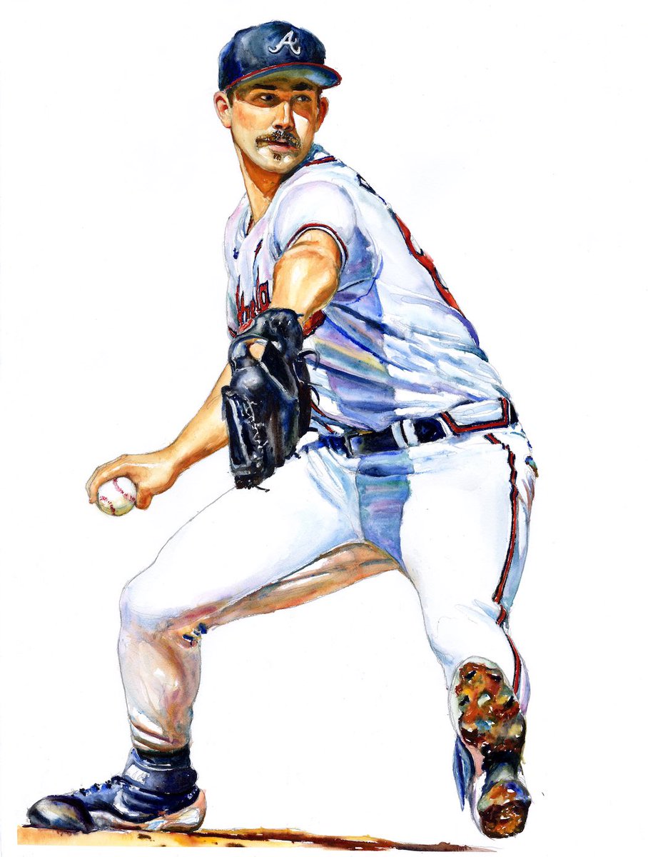 Congrats to <a href="/SpencerSTRIDer/">Spencer Strider</a> on being named <a href="/sportingnews/">The Sporting News</a> NL rookie of the year! 

I really love how this painting turned out! 

#MLB #Braves #art #spencerstrider