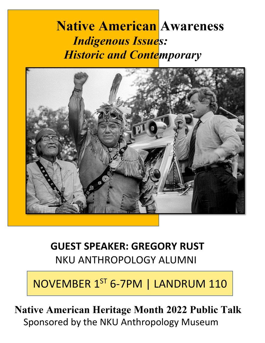 Come listen to Gregory Rust, acclaimed documentary photographer, discuss historic and contemporary issues of Native American Awareness. You don’t want to miss it! #nku