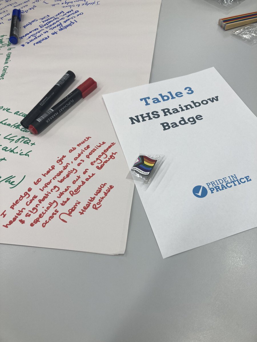 HWRochdale's tweet photo. Excellent discussions around the NHS rainbow badge scheme. It’s an amazing learning and networking opportunity being part of the pride in practice conference 2022 #Rochdale #pipconf22 #pipcon #lgbtq #prideinpractice #NHS #safespace https://t.co/qo9CmY6VDa