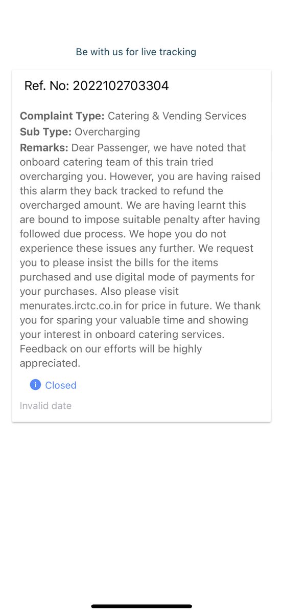 6382626a's tweet photo. @KRCL_UsersVoice @Jithendraas @RailMinIndia @KonkanRailway @AshwiniVaishnaw @anupdayanand @konkanRail_user @RailUdupi this is all I got in reply. I don't want 10 INR refund I need solution, I did travel on same train 3 days back and now again same issue. I will record them next time for sure let's see https://t.co/fb1mRcVmSA