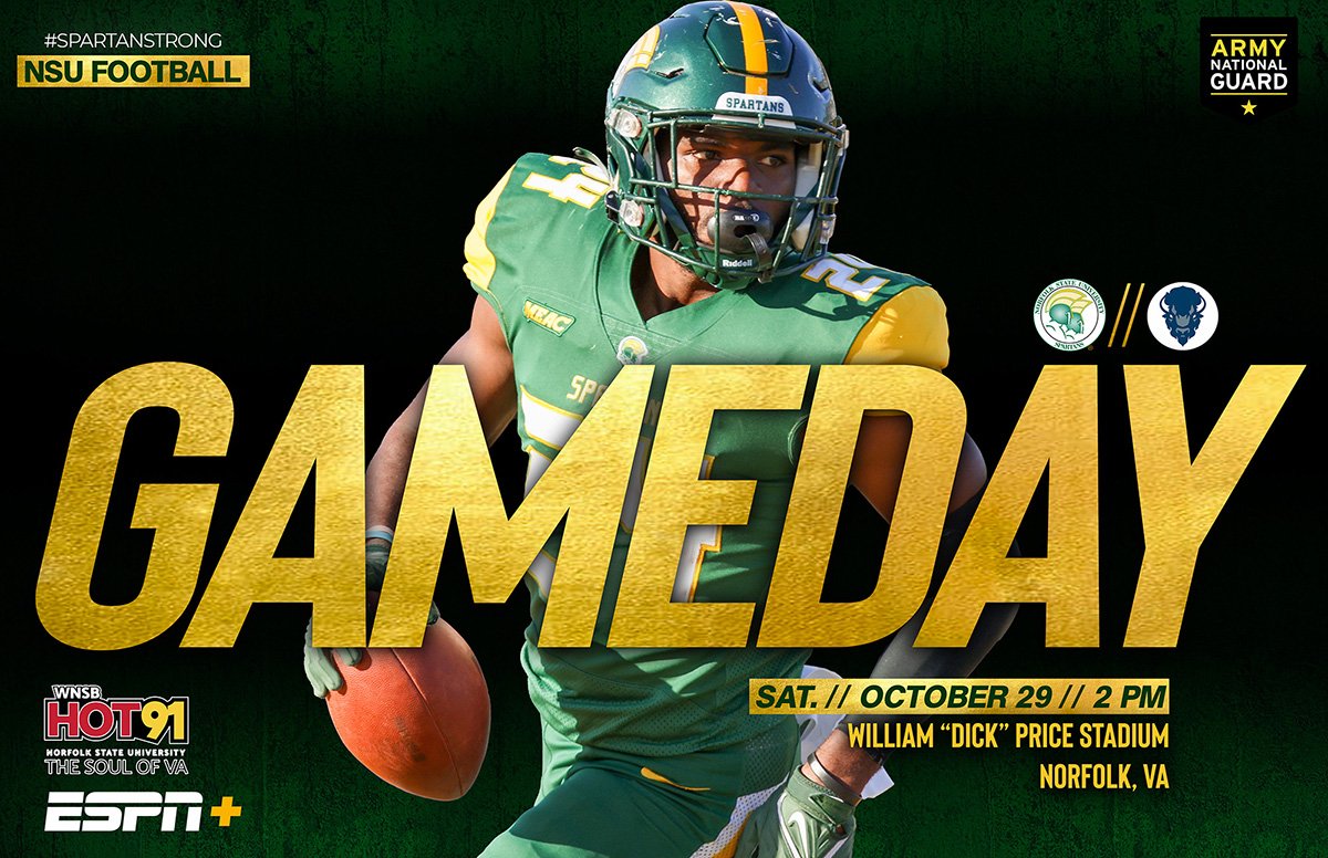NSUSpartans's tweet photo. Back home for Breast Cancer Awareness Day 🎀

@NorfolkStateFB 🆚 @HUBISONFOOTBALL

🕑 2 pm
📍 Norfolk, VA
🏟️ Dick Price Stadium
📺 ESPN+ | https://t.co/iQbu286nP9
📻 @Hot91Online | https://t.co/1NgHMs9wD9
📶 https://t.co/PvZ11c6YNj
📰 https://t.co/AFnUBJQFzx

#SpartanStrong https://t.co/xrN1DV6xT7