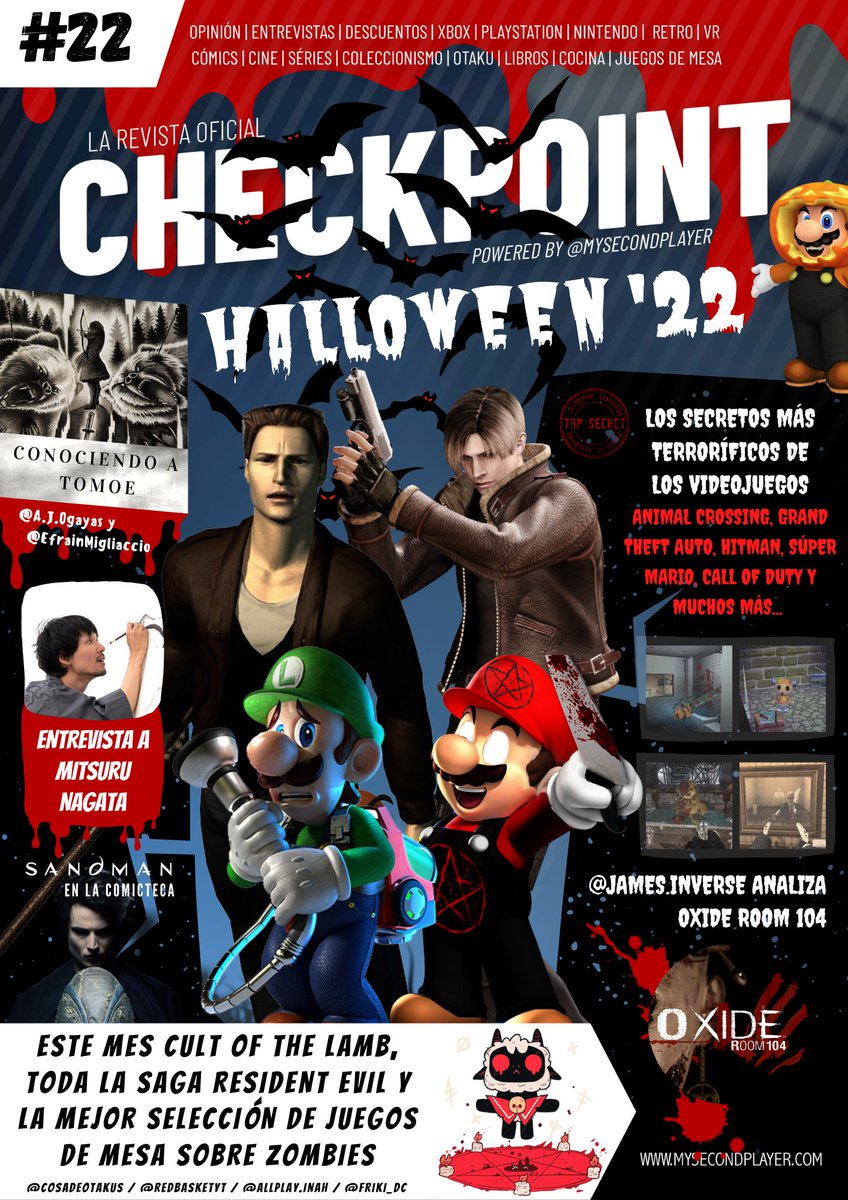 CheckRevista's tweet photo. 🎉¡Este Domingo estrenamos el Nº22 en #Checkpoint!🚀Tu revista gratuita.
👻🎃Este mes llegamos con un número terrorífico 👻🎃

📲 Atentos a las redes 
🔄 RT para llegar a más gente
🎮¡𝗧𝗘 𝗘𝗦𝗣𝗘𝗥𝗔𝗠𝗢𝗦!👾

@checkrevista
 #Free #REVISTA #videojuegos #otaku #Halloween https://t.co/rU2LuM6r6b