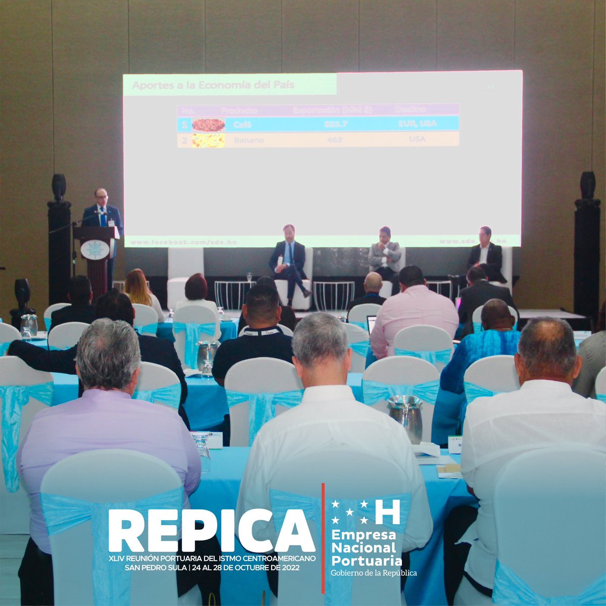 enp_hn's tweet photo. Bajo el tema: "Generando actividades de valor agregado en la cadena de suministro" continua por cuarto día la XLlV Reunión Portuaria del Istmo Centroamericano @REPICA_COCATRAM @cocatram
🇭🇳🚢⚓️
#44REPICA https://t.co/7iTsHTKlIX