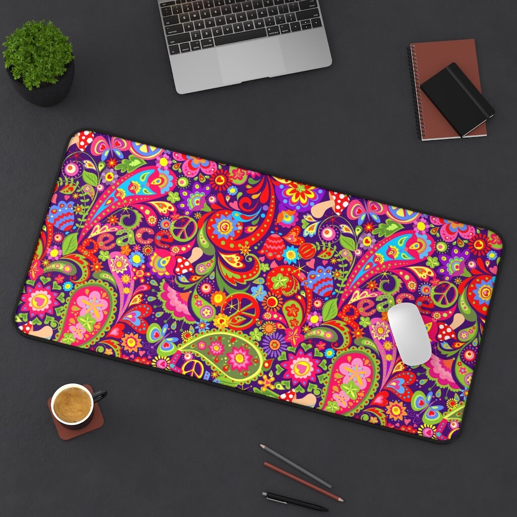 Totesi3's tweet image. Neoprene XL Desk Mat - Hippie - Flower Power  -  Desk Accessories  - Modern Desk Decor tuppu.net/a9a52b09 #TotesiDesign #Etsy #LargeMousepad