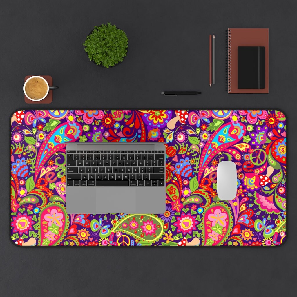 Totesi3's tweet image. Neoprene XL Desk Mat - Hippie - Flower Power  -  Desk Accessories  - Modern Desk Decor tuppu.net/a9a52b09 #TotesiDesign #Etsy #LargeMousepad
