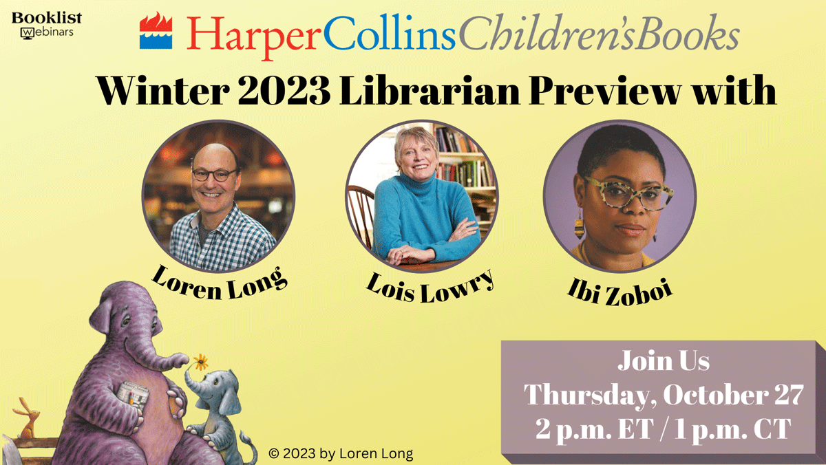 We've seen the slides. We've spoken to these all-star guests--trust us, it's going to be great🌟! Register now for the @HarperStacks Winter '23 Preview featuring @LoisLowryWriter, @lorenlong, & Ibi Zoboi. PLUS upcoming Picture, MG, and YA titles: bit.ly/3MindKM