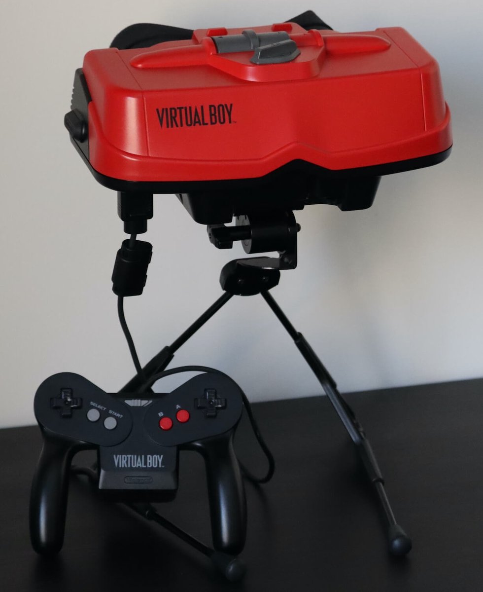 jeadly's tweet photo. Anyone remember Virtual Boy? We used to sneak over to my neighbor's house to play various video games for hours on end. Atari, NES, SNES, Genesis... I only remember playing this thing once for like 10 mins. Then we went and played outside. Just sayin. https://t.co/DlDZEomeKU
