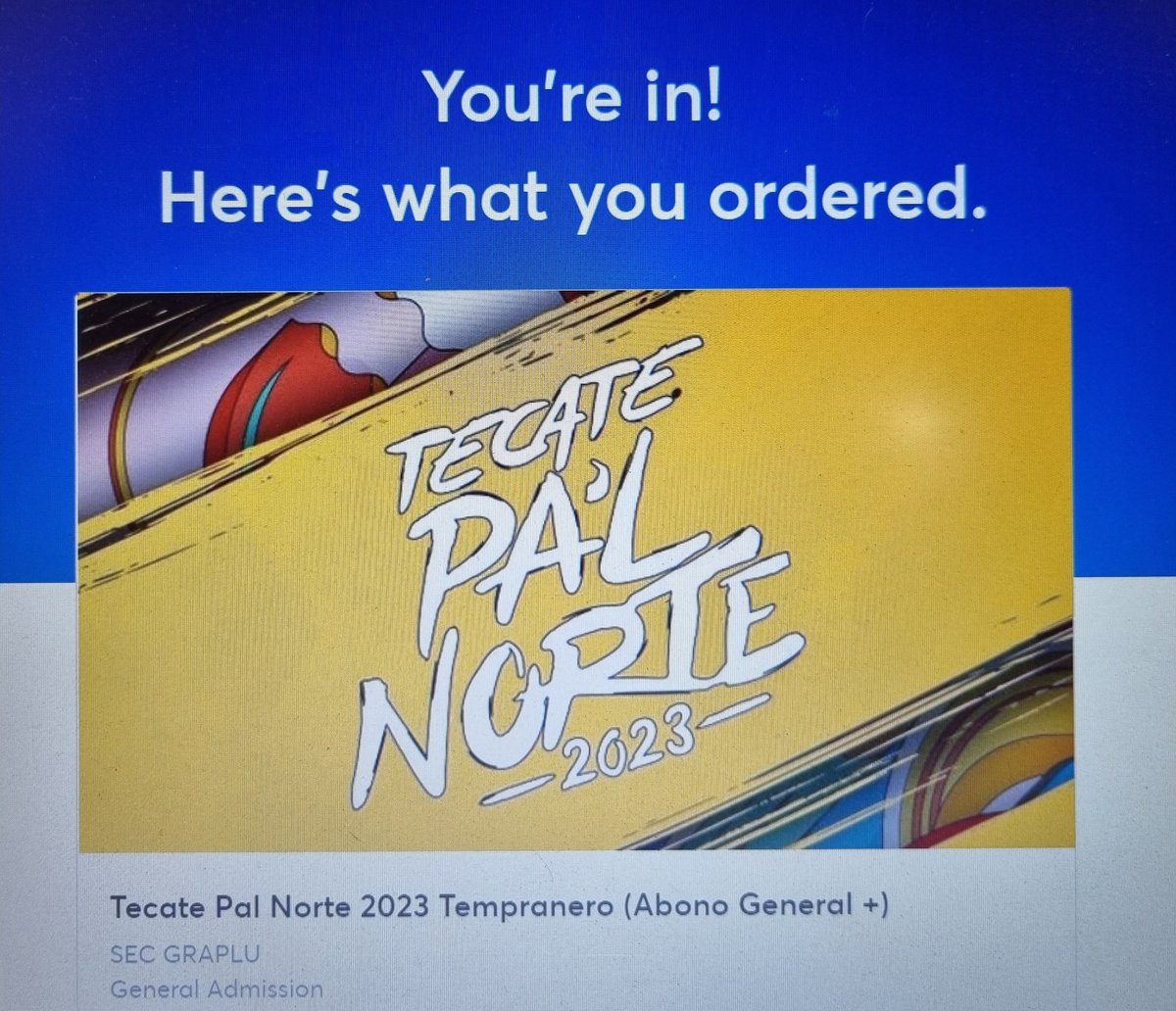 luisblco's tweet photo. #PalNorte2023 #Palnorte raza si están en la página y les diec qué no ha tickets sigan buscando, acabo de comprar boleto https://t.co/KcwwubVk8g