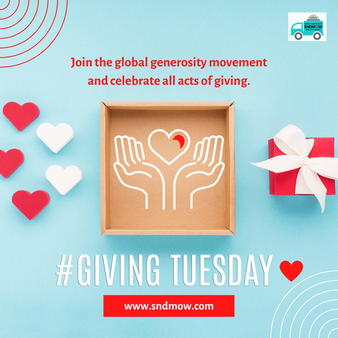 sndmow's tweet photo. SAVE THE DATE! #GivingTuesdayCA is on November 29th. As our future serving the community is uncertain, this year we will be campaigning to raise funds for our daily operations. #sndmow
On Giving Tuesday #BeOurHero and donate to our program on #CanadaHelps! https://t.co/ePgrKwdPOW https://t.co/3nGdjAzrB4