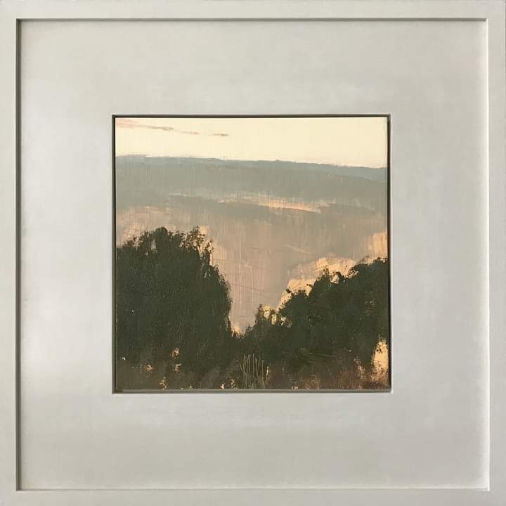 En plein air from set of 3 autumn site studies. Lines of light shoot down + across the landscape. Applied with knives + brushes using new + old mediums + glazes. #enpleinair 
#southdownsnationalpark  
#abstractart 
#britishart 
#landscapepainting