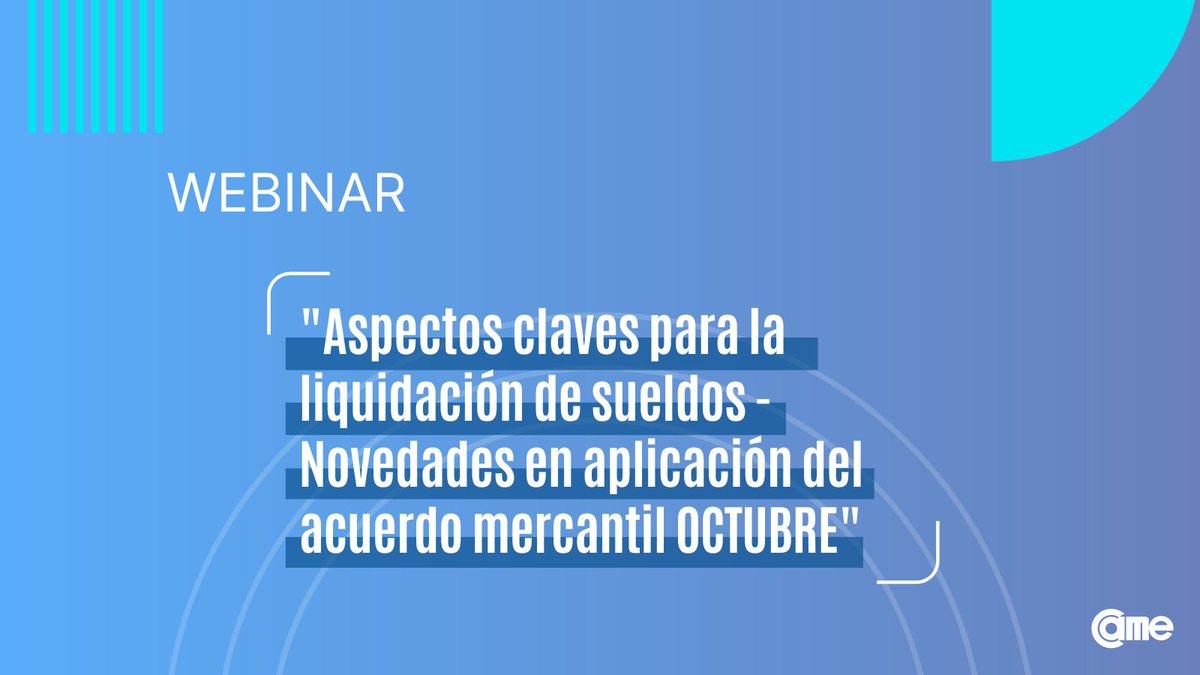 🤔¿CÓMO LIQUIDAR LOS SUELDOS DE OCTUBRE?

Sumate, desde cualquier punto del país, al webinar "Aspectos claves para la liquidación de sueldos – Novedades en aplicación del acuerdo mercantil OCTUBRE".

🗓️ Viernes 28/10
🕢 14.30hs
💻 Vía zoom

Inscripción 🔗 bit.ly/LiqSueldosOCT