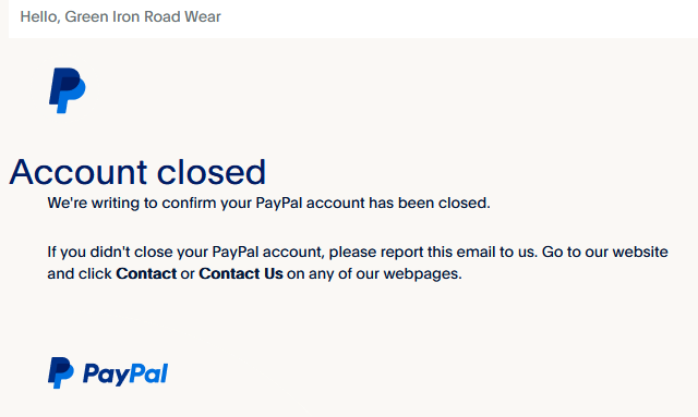 GreenIronRdWear's tweet photo. Update:
#PayPal #CancelPayPal #DeletePayPal #PayPalLied https://t.co/rjyEumcNLV