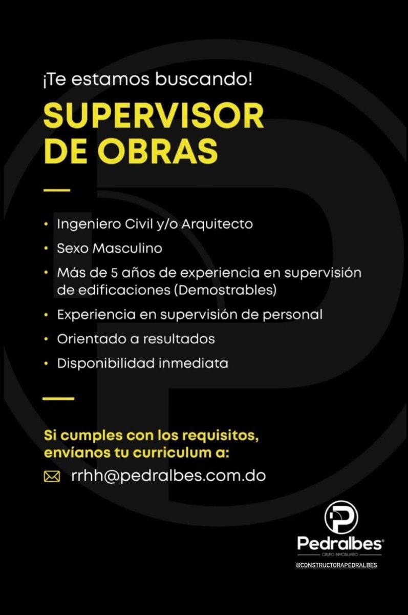 interarchhub's tweet photo. #vacante en supervisión de proyectos #republicadominicana https://t.co/5Y4U4ldjBC