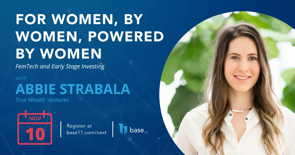 base11STEM's tweet image. Join us online for the Next Frontier Conference and Expo on November 9 and 10 to hear from innovative financial leaders like @straballar. Abbie is building a career in Venture Capital focused on women-owned businesses and #women investors. base11.vfairs.com
