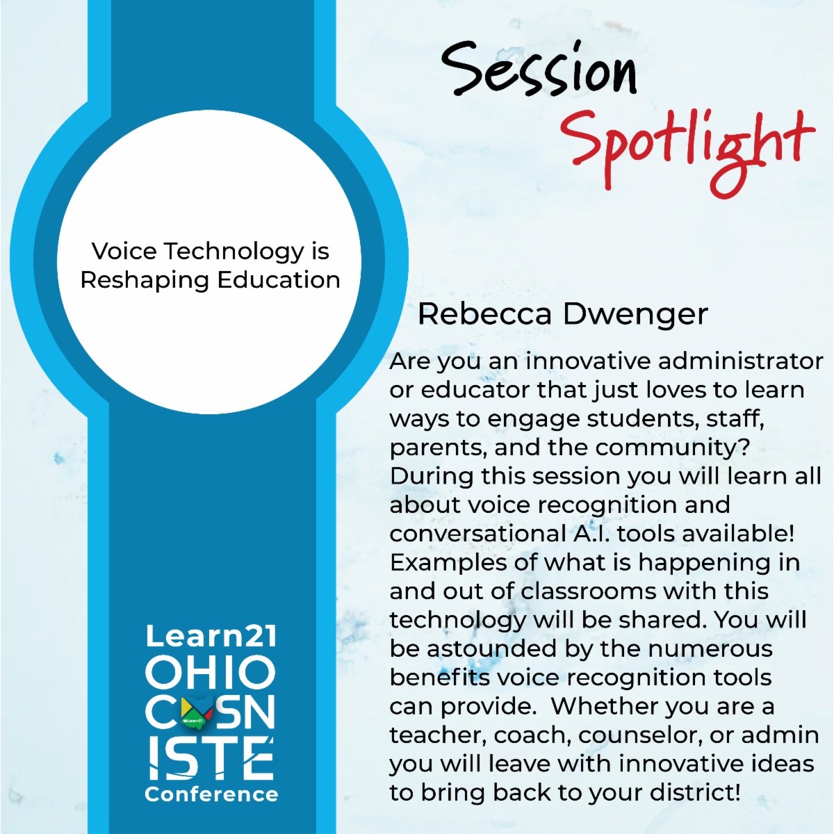 Session Spotlight! Don't miss the sessions at the Learn21 Ohio CoSN/ISTE Conference!
bit.ly/L21Conf
#OhioCoSN #L21Conf
