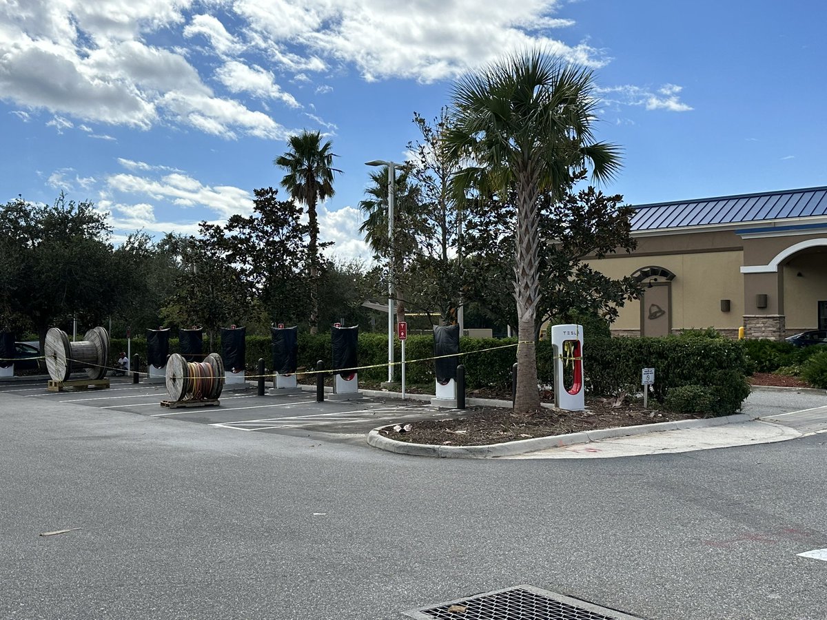 disneyfan1313 on Twitter "New Tesla Supercharger being installed in