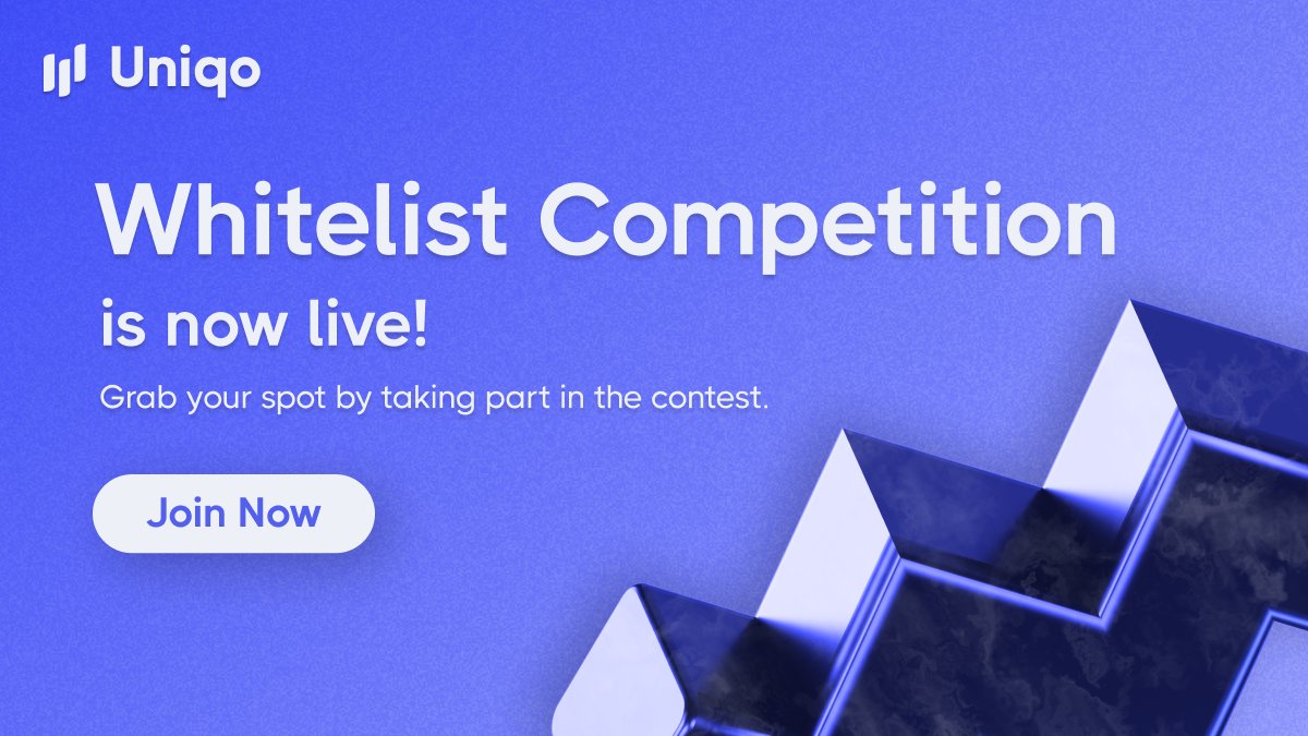 Uniqo's Whitelist Competition is now live! Don't waste time and grab your spot for the Presale of the first Rebound Protocol! Join the Revolution of #DeFi! Show your love for #Uniqo and maximize your score! Join the Competition here: uniqo.finance/presale #crypto #BNBChain