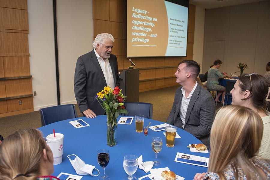 CLD_GSU's tweet photo. Last night we celebrated Dr. Daniel Crimmins!  Dr. Crimmins has been named Clinical Professor Emeritus for his 14 years of service with the School of Public Health. In 2008, he founded CLD as a University Center for Excellence in Developmental Disabilities. Congratulations! https://t.co/UiKoBV7u95