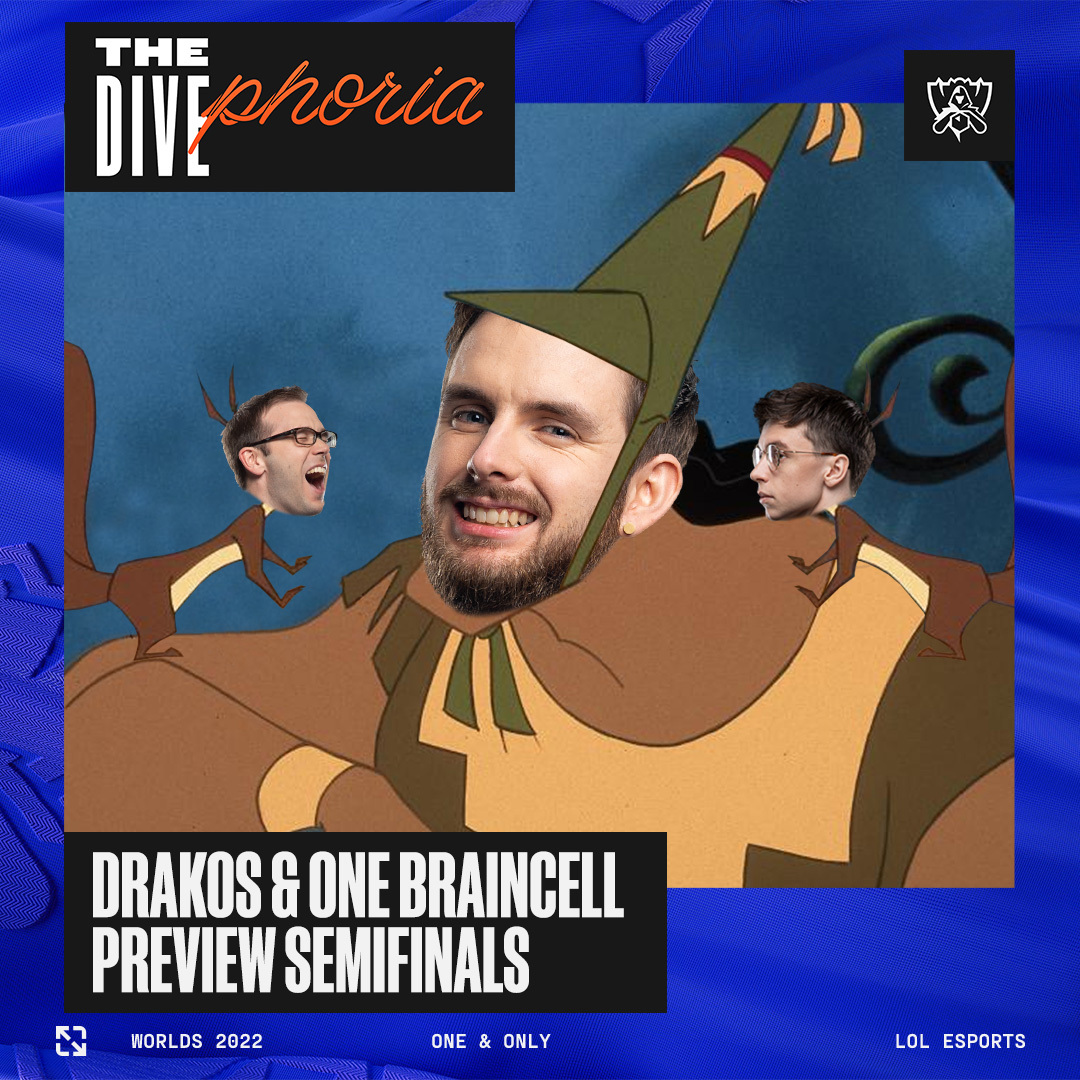 Divephoria Episode 3 is here! @DanielDrakos, @esports_kobe and @Caedrel recap Quarterfinals, break down highlight reel worthy gameplay and talk about what's to come in the #Worlds2022 Semifinals! Watch here (also available across audio platforms): youtube.com/watch?v=-GMSco…