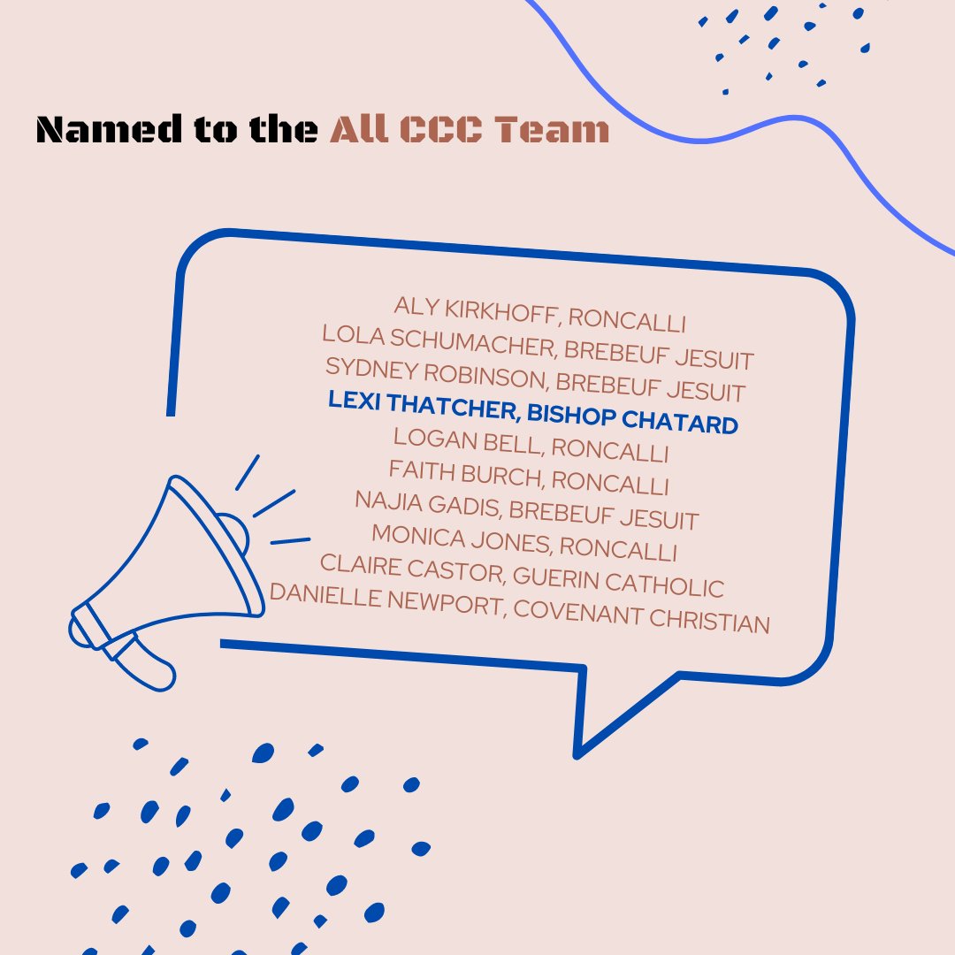 ChatardVB's tweet photo. The All CCC Team has been announced and it's quite the group of all stars 🤩💫 Congrats to our very own Setter, Lexi Thatcher, on earning a spot! Well deserved honor 💪🏐 https://t.co/PVO6S2f2r6