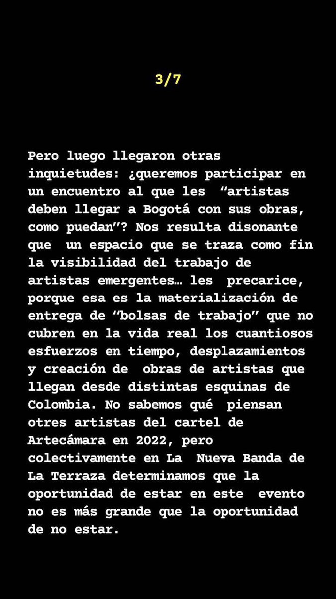 LNBDLT's tweet photo. Hace poco recibimos una invitación de participar en la feria @feriaARTBO en Bogotá, finalmente como colectivo decidimos no estar y estas son nuestras razones: https://t.co/QjwM0IBH0j