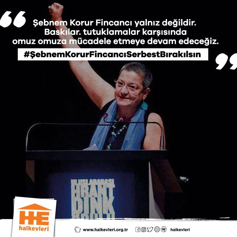 Halkevleri's tweet photo. İnsan hakları savunucusu, bilim insanı, TTB başkanı #ŞebnemKorurFincancı tutuklandı. Şebnem hoca yalnız değildir. Bilimi savunmak, insan haklarını savunmak, savaşa hayır demek suç değildir! https://t.co/yqwjsoqMnL