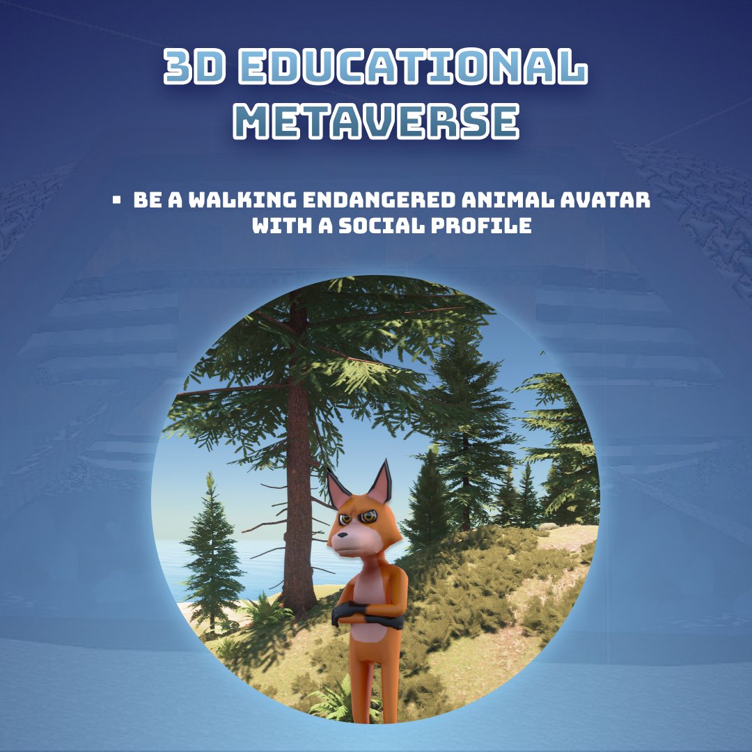 flyingfoxgame's tweet photo. Be a walking endangered animal avatar with a social profile in this 3D Educational Metaverse 🦊✨

early demo is out now, join discord for more info!
https://t.co/d7MCBmlCc7

#Flyingfoxgame #FlyingFox #Metaverse #3dgame #NFTs #playtoearn #endangeredanimals #web3 https://t.co/fszEkdoQ4L