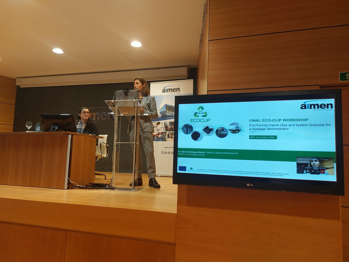 aimenct's tweet photo. This week we have hosted the Final Meeting and the Workshop of #ECOCLIP where were presented the results of this #CleanSky2 project led by #aimenct, related to #recycling process of #thermoplastic #composite, #ultrasonic #welding, and #environmental.
#aimenresearch https://t.co/DHADV355C5