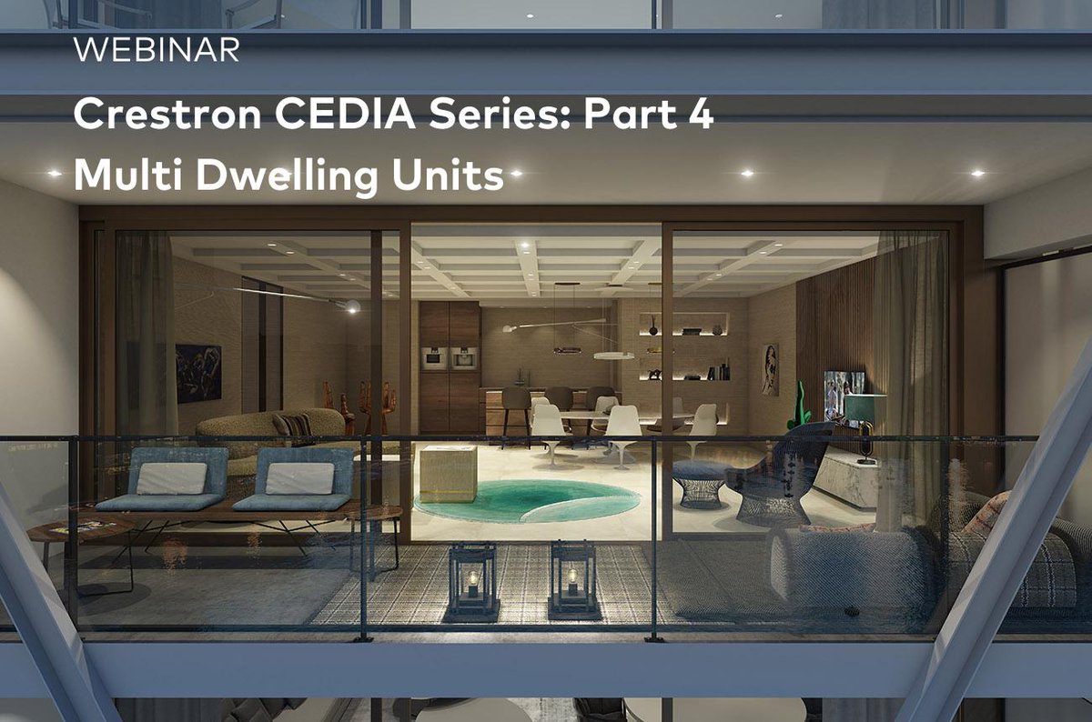 Join the last #webinar in our <a href="/CEDIA/">CEDIA</a> series, as we discuss our unique #MDU solutions using #CrestronHome. We’ll show you how to simply scale from 1 unit to 100+, and design these applications with ease. 

When: Nov. 2nd @ 11 AM ET
Register Now: crestron.zoom.us/webinar/regist…
@CEDIAExpo