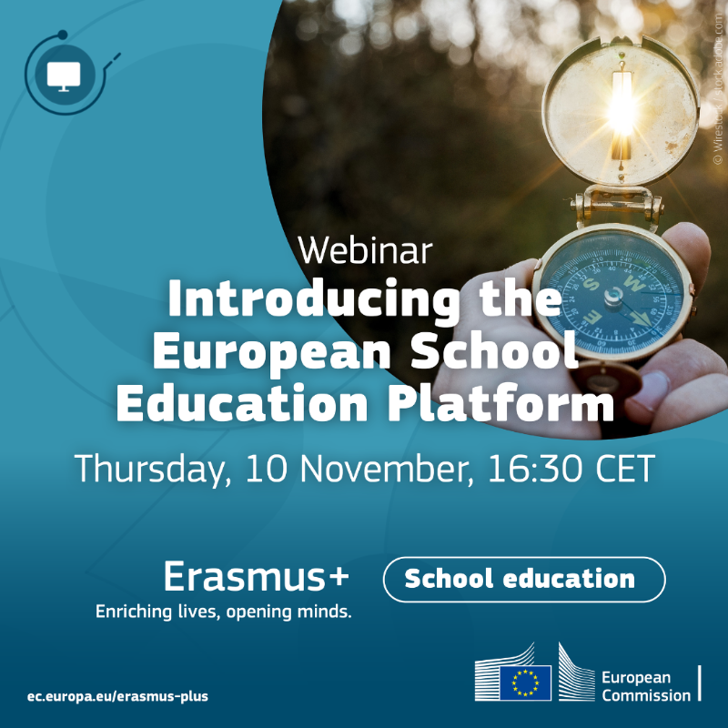 eTwinningEurope's tweet photo. 📢📢📢 Save the date!

📅 10 November
⏰ 16:30 CET

Get familiar with the European School Education Platform in our upcoming webinar!

👇👇👇