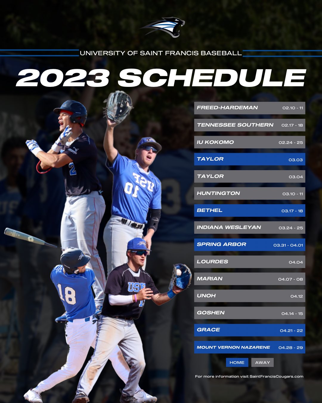 USF Cougar Baseball on Twitter "⚾️Looking ahead at our 2023 Schedule🐾