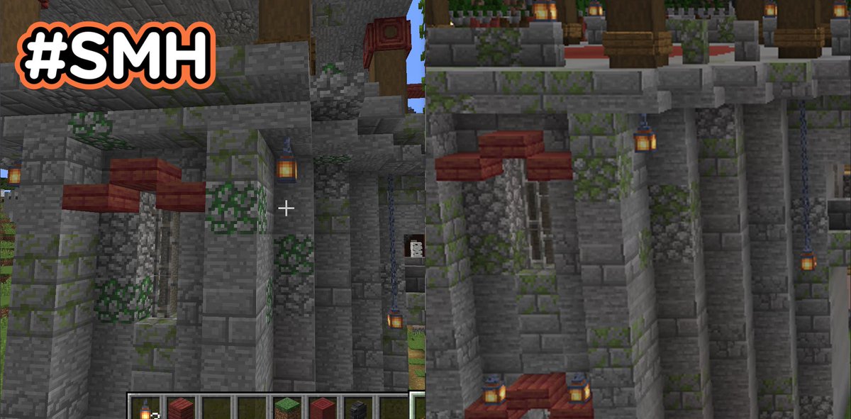 Crazie_GoatLady's tweet photo. Whyyyyy @Minecraft now I have to take all the mossy cobble out cause it doesn’t match 😩
That’ll teach me to update in the middle of a build https://t.co/tFKz8737Ex