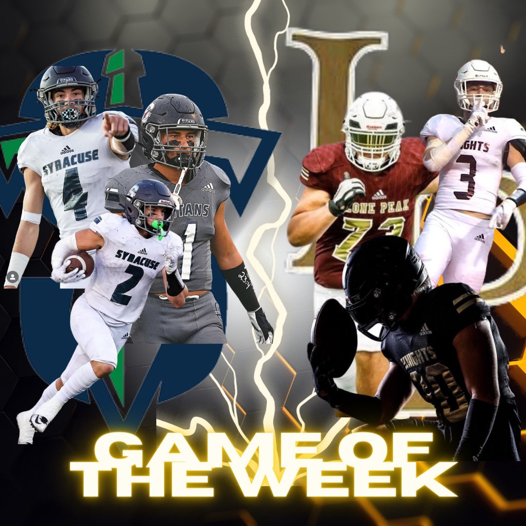 6A GAME OF THE WEEK 💥💥

<a href="/CuseTitans_FB/">SyracuseTitans_FB</a> <a href="/DaxtonFaddis/">Daxton Faddis</a> <a href="/SamPula12/">Samuela Dion Pula</a> <a href="/Brevin_Hamblin/">Brevin Hamblin</a> <a href="/LPKnightsFB/">Lone Peak Knight Football</a> <a href="/cmchristensen_/">Cole Christensen</a> <a href="/Spencr_Bradshaw/">Spencer Bradshaw</a>