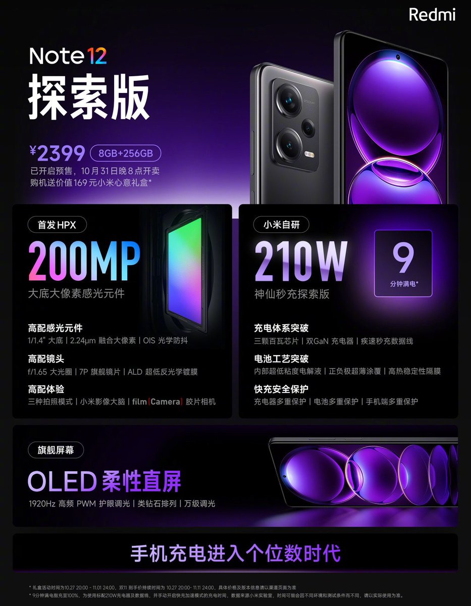 frankie_tech's tweet photo. #RedmiNote12DiscoveryEdition specs, looks promising too, but only 4300 mAh? I guess that’s the attain that ridiculous sub 10 minute charging time with that bonkers 210W charging! 😅 https://t.co/67oiOdXZD0
