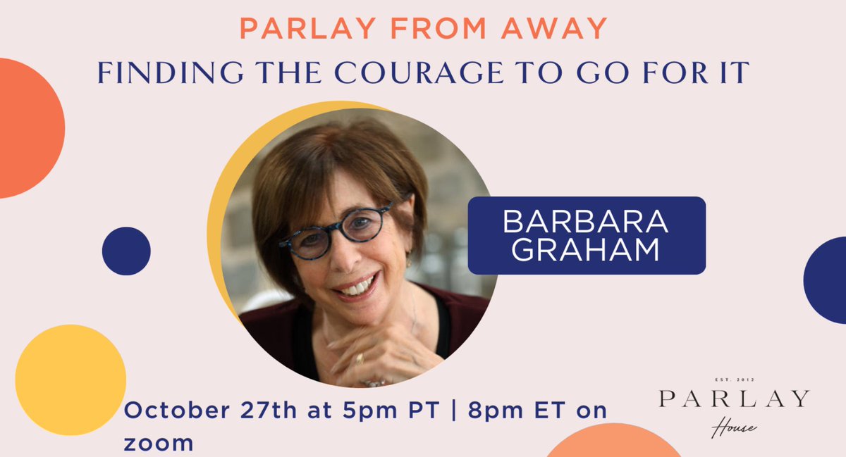 TONIGHT. Join me via Zoom <a href="/ParlayHouse/">Parlay House</a> as I discuss finding the courage to leap into the unknown. I'll share how I gathered inspiration from all corners of my life, from researching past-life regression therapy for Self magazine to meeting the Dalai Lama. 
parlayhouse.com/events/finding…