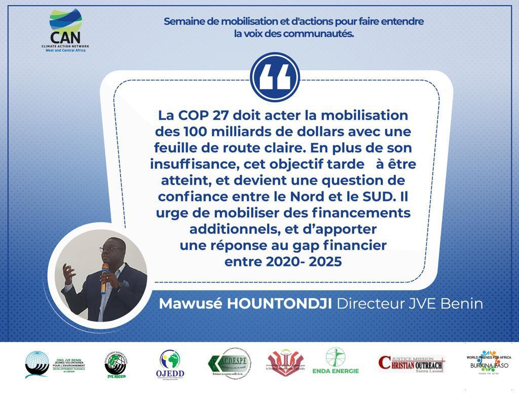 mawuseh's tweet photo. Le FORUM COMMUNAUTAIRE DES JEUNES SUR LES ENJEUX DE LA COP 27.
#RoadtoCOP27
#1voice4climateaction
#CaravaneClimatBenin
#financementadaptation
#LossAndDamage
#CAN_WA https://t.co/NzqQqRcHmX