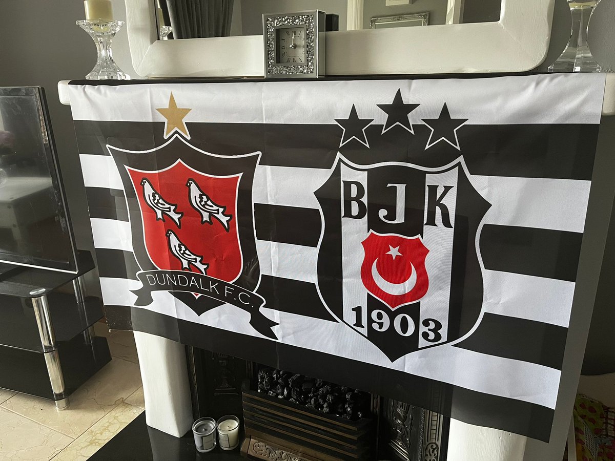 dfcsc1903's tweet photo. All set for tomorrow night. 
@DundalkFC 🤝 @Besiktas 
Black and White together since 1903. https://t.co/Lz4JbXAELF