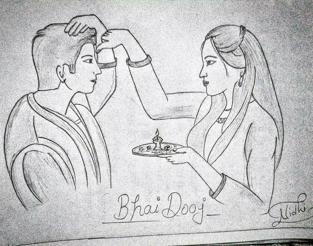 #HappyBhaiDooj2022 everyone😊🙏❣️

#BhaiDooj_Special_Sketch_Drawing made by me✍️❤️🤗🥳
Tell me... how is it?🫣