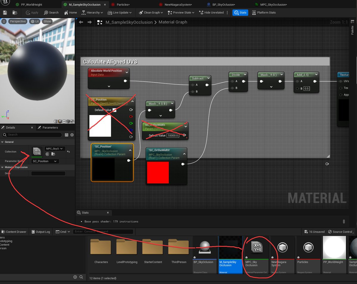 how to make a simple sky-occlusion system - Collections Parameters