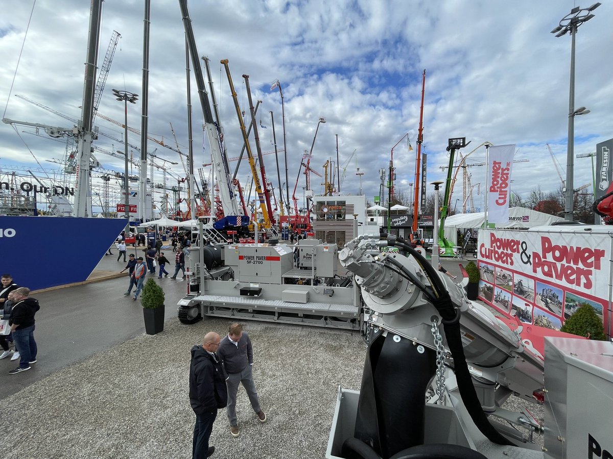 PowerCurbers's tweet photo. This week our team is at #bauma2022. Drop by FS 1206-1 to see us and learn more about our industry-leading equipment.
 
#powercurbers #powerpavers #slipform #concretepavers #bauma https://t.co/iBRzyHkjqt