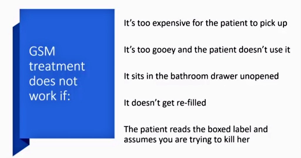 So GSM ttt does not work because it is simply does not work...rather it is not taken! 

#sexmed22