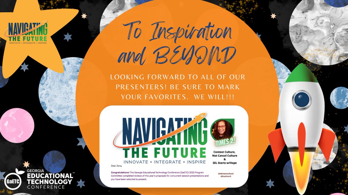 We 👀 you! <a href="/GaETConf/">Georgia Educational Technology Conference</a> is excited for all our presenters! Will we see you there? #NavigatingTheFuture #GaETC22
conference.gaetc.org/attend-gaetc/