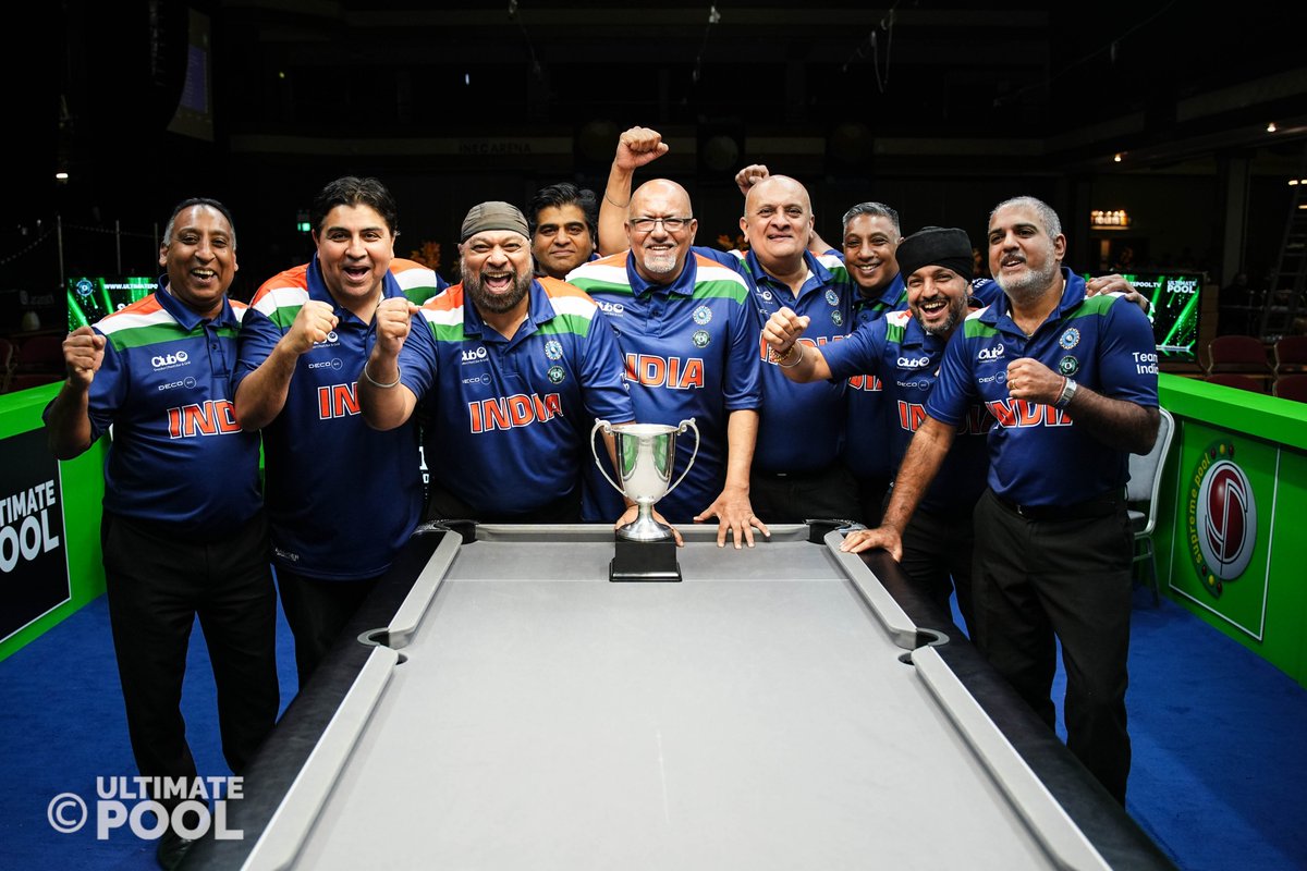 🇮🇳 𝗜𝗡𝗗𝗜𝗔 - 𝗪𝗢𝗥𝗟𝗗 𝗧𝗘𝗔𝗠 𝗖𝗛𝗔𝗠𝗣𝗜𝗢𝗡𝗦 🏆

India defeat England 13-11 in the final to win the 2022 WEPF World Over-50 Team Championship in Killarney.

Congratulations, India!

#WEPFWorlds22 🌍🎱