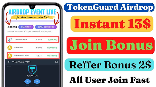 CryptoExngIndia's tweet photo. Join #TokenGuard #Airdrop to Get $13 worth #TDG &amp; #BNB Free!

👨‍💼 Reward: Get 1000 $TDG (4$)
👨‍👩‍👦 Referral: Get 400 $TDG (2$)

❇️ JOIN NOW: "https://t.co/u2NRbMwAnx"

#FreeAirdropCrypto #TokenGuardWallet #TGD #TokenGuardAirdrop #TdgAirdrop #TgdAirdrop #CryptoAirdrop #CryptoCurrency https://t.co/DOTZ4GgqLq